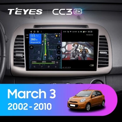 Штатная магнитола Teyes CC3 2K 6/128 Nissan March 3 K12 (2002-2010)