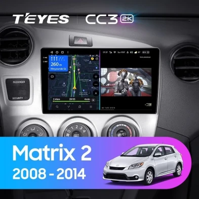 Штатная магнитола Teyes CC3 2K 4/32 Toyota Matrix 2 E140 (2008-2014)