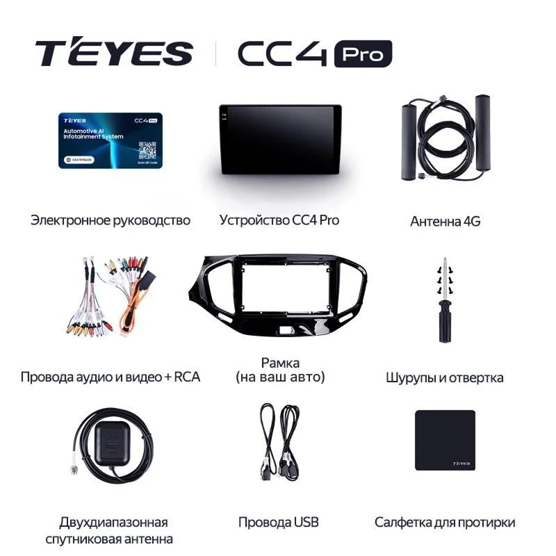 Штатная магнитола Teyes CC4 Pro 12/256 Ford Edge 2 (2015-2018) F1