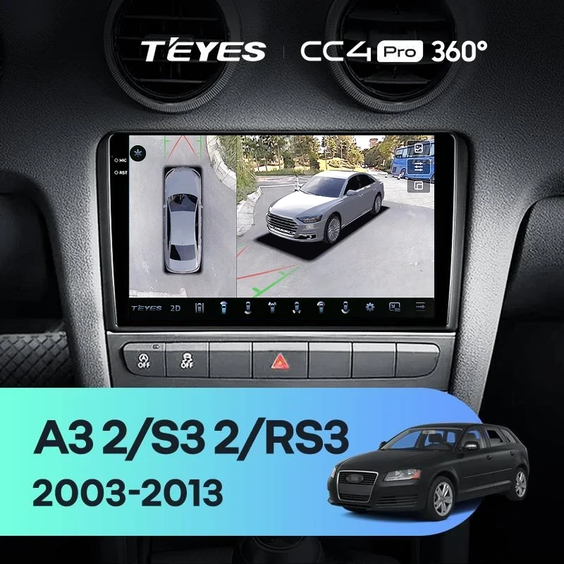 Штатная магнитола Teyes CC4 Pro 360 8/128 Audi A3 2 8P (2003-2013)