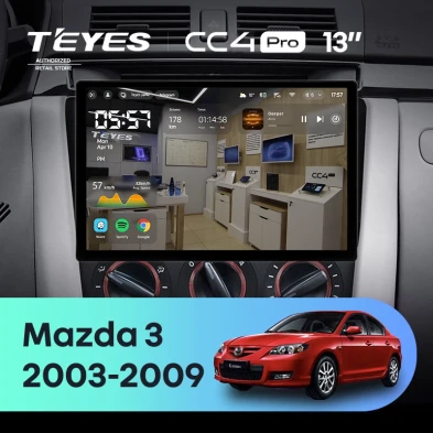 Штатная магнитола Teyes CC4 Pro 12/256 Mazda 3 1 BK (2003-2009) (13")
