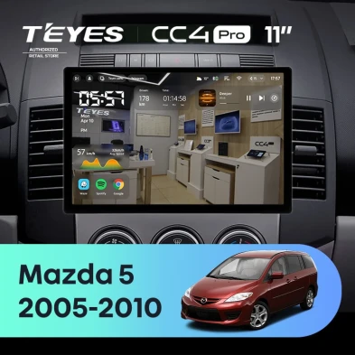 Штатная магнитола Teyes CC4 Pro 8/128 Mazda 5 2 CR (2005-2010) (11")