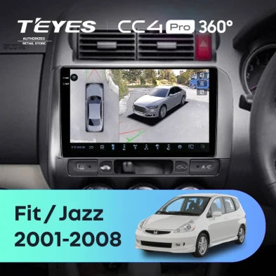 Штатная магнитола Teyes CC4 Pro 360 12/256 Honda Jazz GD (2001-2008) Правый руль
