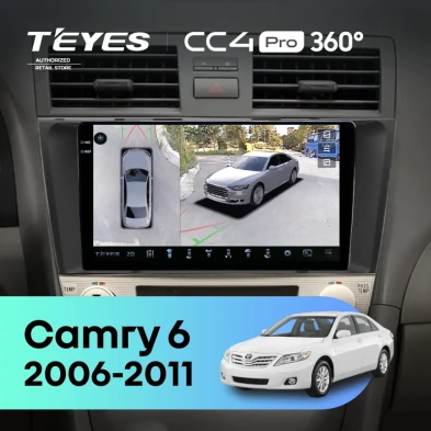 Штатная магнитола Teyes CC4 Pro 360 8/128 Toyota Camry 6 XV 40 (2006-2011) F3 (черная)