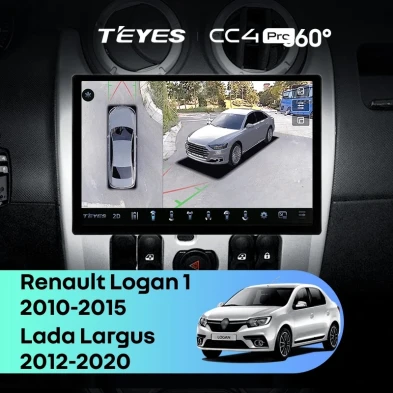 Штатная магнитола Teyes CC4 Pro 360 12/256 Renault Logan 1 (2010-2015) (11")