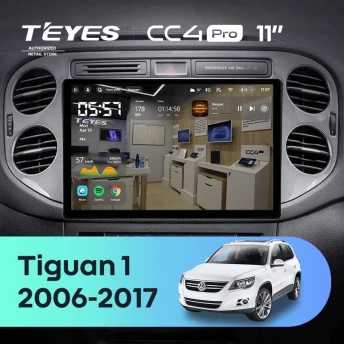 Штатная магнитола Teyes CC4 Pro 8/128 Volkswagen Tiguan 1 NF (2006-2017) F2 (11")