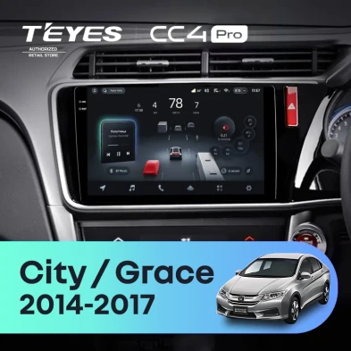 Штатная магнитола Teyes CC4 Pro 8/128 Honda City (2014-2017) Тип-A Правый руль