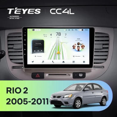 Штатная магнитола Teyes CC4L 6/64 Kia Rio 2 (2005-2011) F1