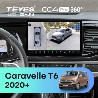 Штатная магнитола Teyes CC4 Pro 360 12/256 Volkswagen Caravelle T6 2020+ (11")