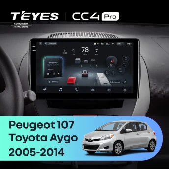 Штатная магнитола Teyes CC4 Pro 12/256 Peugeot 107 (2005-2014)