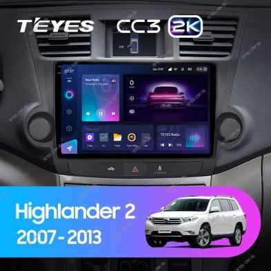Штатная магнитола Teyes CC3 2K 4/64 Toyota Highlander 2 XU40 (2007-2013) F2 10"