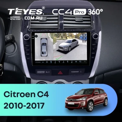Штатная магнитола Teyes CC4 Pro 360 8/128 Citroen C4 Aircross  (2010-2017) Тип-B (9")