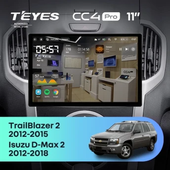 Штатная магнитола Teyes CC4 Pro 8/128 Isuzu D-Max 2 (2012-2018) (11")