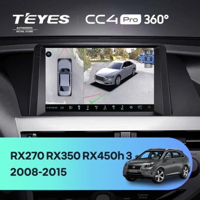 Штатная магнитола Teyes CC4 Pro 360 8/128 Lexus RX270 RX350 RX450h AL10 3 (2008-2015) Тип-A