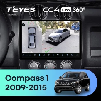 Штатная магнитола Teyes CC4 Pro 360 8/128 Jeep Compass 1 MK (2009-2015) (11")