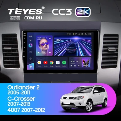 Штатная магнитола Teyes CC3 2K 360 6/128 Peugeot 4007 (2007-2012) Декор Тип-A