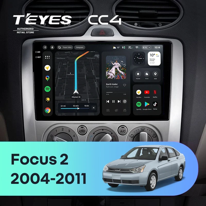Штатная магнитола Teyes CC4 6/64 Ford Focus 2 Mk 2 (2004-2011) F2