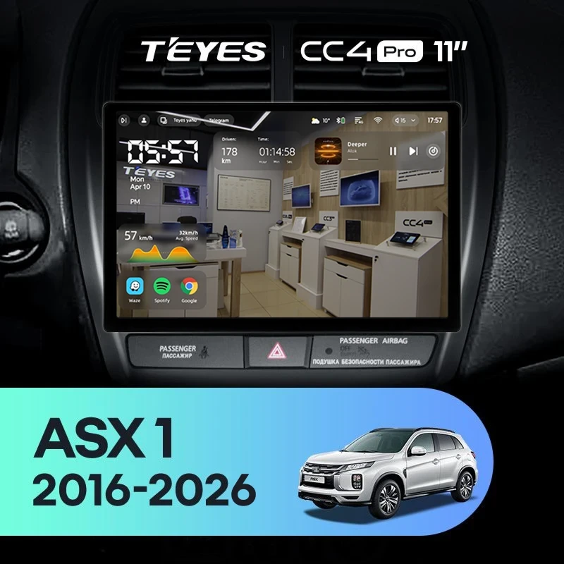 Штатная магнитола Teyes CC4 Pro 12/256 Mitsubishi ASX (2016-2026) Тип-A (11")