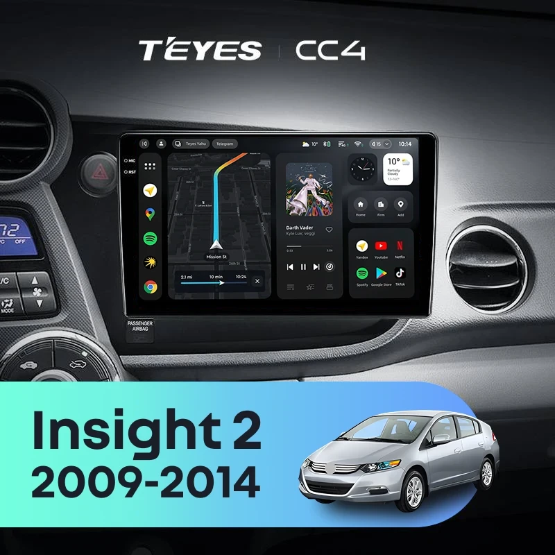 Штатная магнитола Teyes CC4 8/128 Honda Insight 2 LHD (2009-2014)