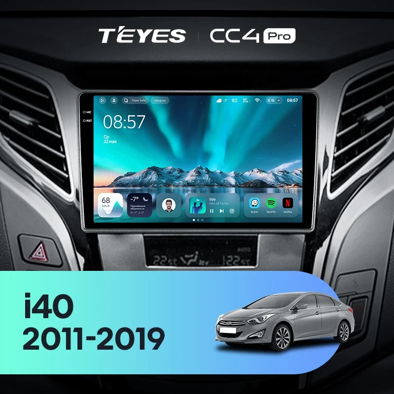 Штатная магнитола Teyes CC4 Pro 12/256 Hyundai i40 (2011-2019)