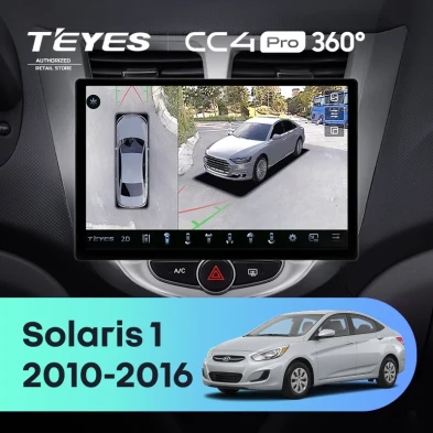 Штатная магнитола Teyes CC4 Pro 360 12/256 Hyundai Solaris 1 (2010-2016) F1 (11")