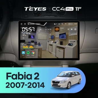 Штатная магнитола Teyes CC4 Pro 8/128 Skoda Fabia 2 (2007-2014) (11")