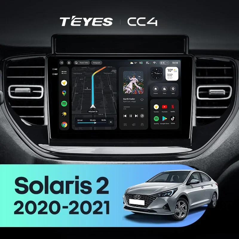 Штатная магнитола Teyes CC4 6/64 Hyundai Solaris 2 (2020-2021)