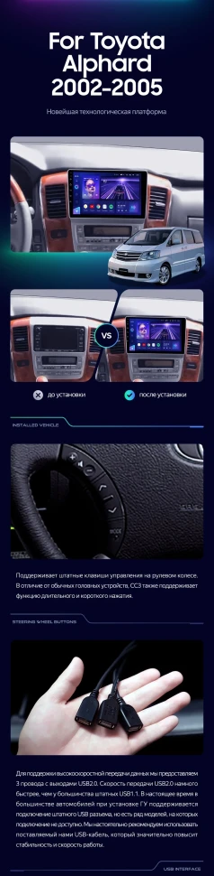 Штатная магнитола Teyes CC3 4/32 Toyota Alphard 1 H10 (2002-2005) F1