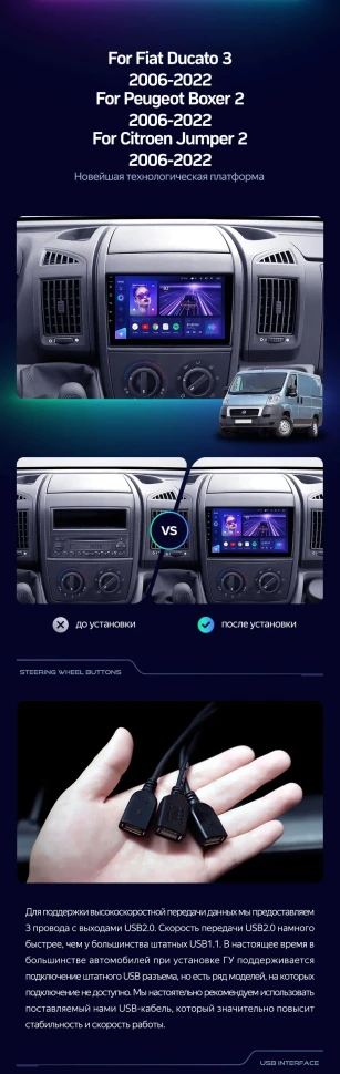 Штатная магнитола Teyes CC3 4/32 Peugeot Boxer 2 (2006-2022)