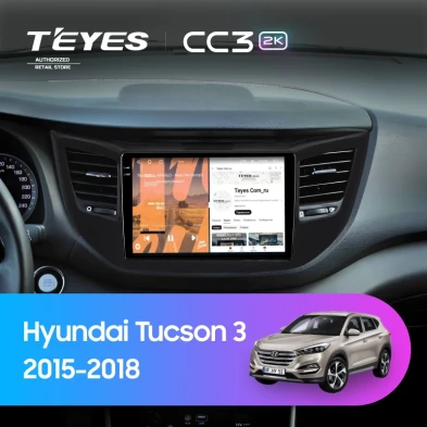 Штатная магнитола Teyes CC3 2K 4/64 Hyundai Tucson 3 (2015-2018) Тип-B (черная)