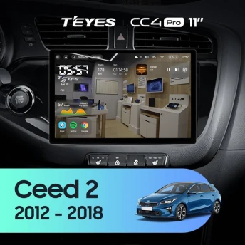 Штатная магнитола Teyes CC4 Pro 12/256 Kia Ceed 2 JD (2012-2018) (11")