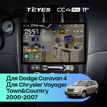 Штатная магнитола Teyes CC4 Pro 8/128 Dodge Caravan 4 (2000-2007) Тип-B (11")