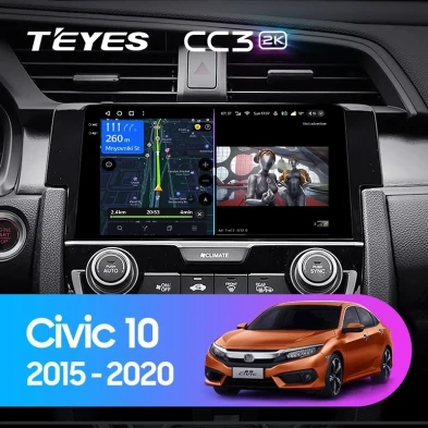 Штатная магнитола Teyes CC3 2K 4/32 Honda Civic 10 FC FK (2015-2020)