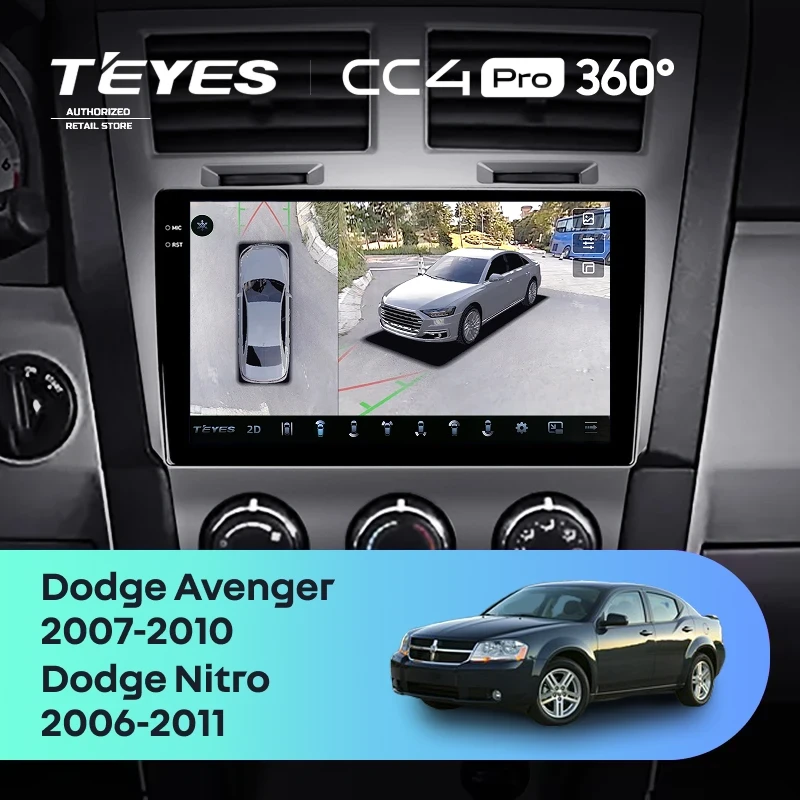 Штатная магнитола Teyes CC4 Pro 360 8/128 Dodge Avenger JS (2007-2010)