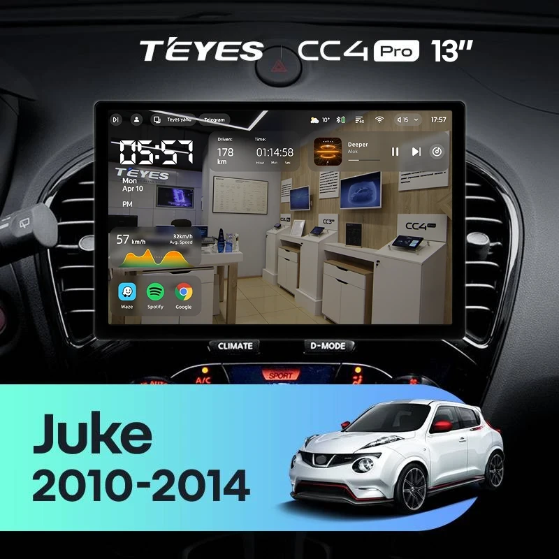 Штатная магнитола Teyes CC4 Pro 12/256 Nissan Juke (2010-2014) (13")