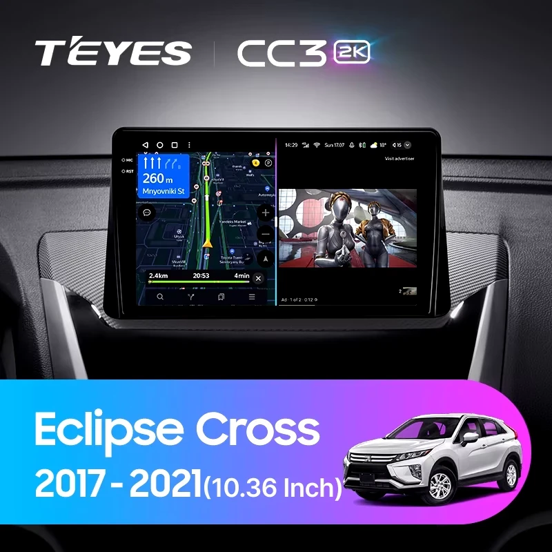 Штатная магнитола Teyes CC3 2K 6/128 Mitsubishi Eclipse Cross (2017-2021) F2