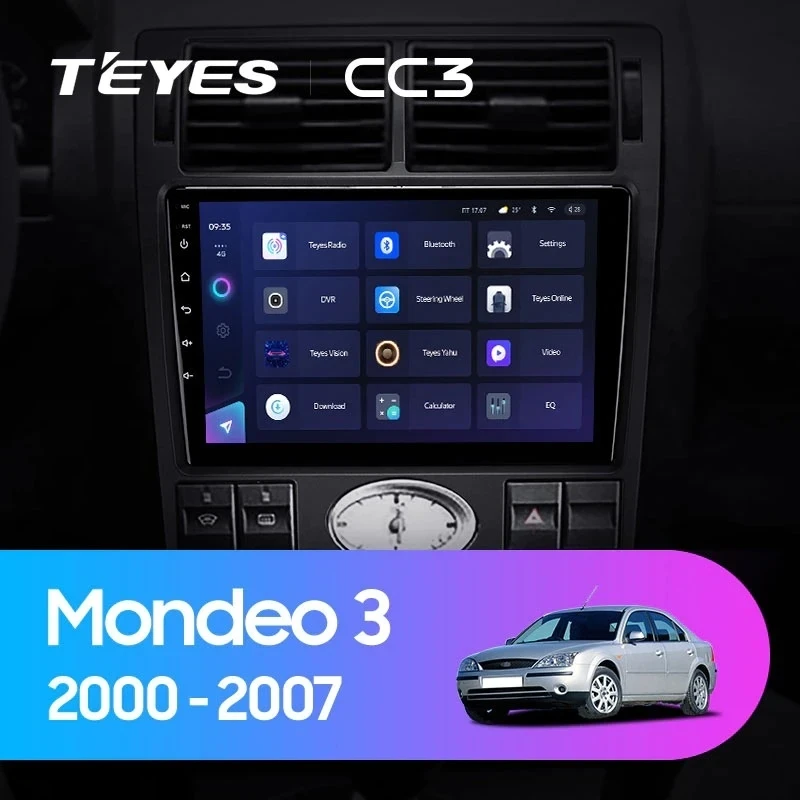 Штатная магнитола Teyes CC3 4/32 Ford Mondeo 3 (2000-2007) F1