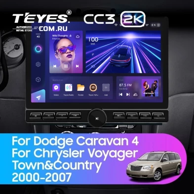 Штатная магнитола Teyes CC3 2K 6/128 Chrysler Voyager (2000-2007) Тип-A (13" с кнопками)