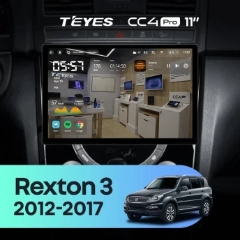 Штатная магнитола Teyes CC4 Pro 8/128 SsangYong Rexton Y290 3 (2012-2017) (11")