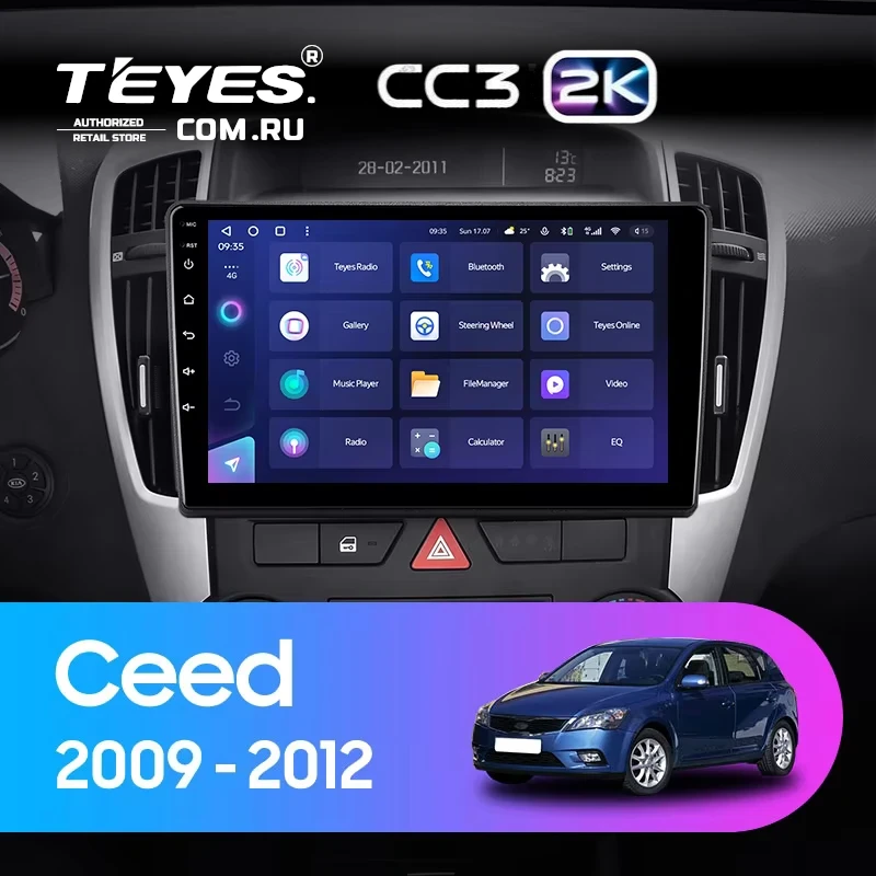 Штатная магнитола Teyes CC3 2K 360 6/128 Kia Ceed (2009-2012)