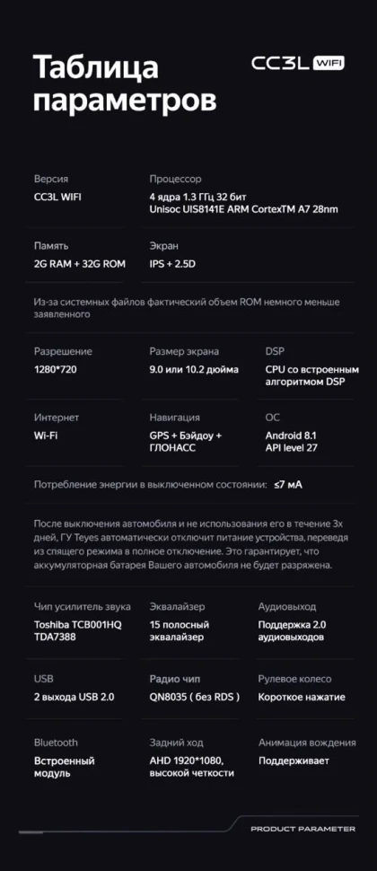 Штатная магнитола Teyes CC3L WiFi 2/32 Mitsubishi Outlander 3 (2012-2018) Тип-A