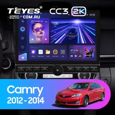 Штатная магнитола Teyes CC3 2K 6/128 Toyota Camry 7 XV 50 55 (2012-2014) Америка (13" с кнопками)