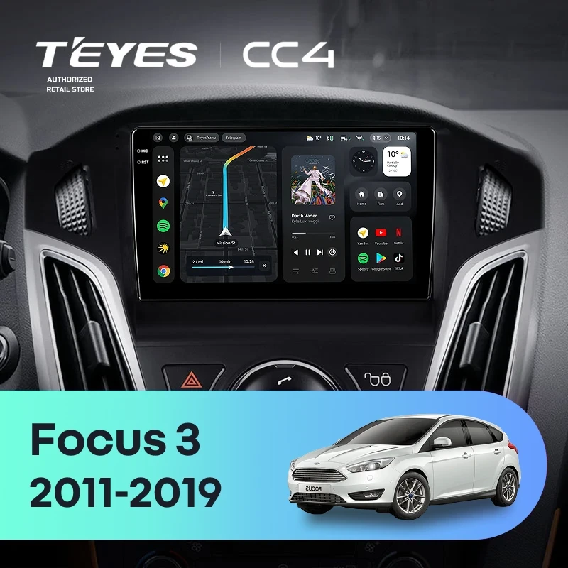 Штатная магнитола Teyes CC4 8/128 Ford Focus 3 (2011-2019) F2