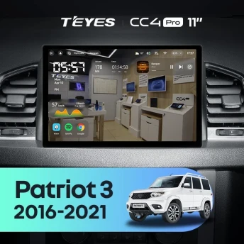Штатная магнитола Teyes CC4 Pro 8/128 UAZ Patriot 3 (2016-2021) F1 (11")
