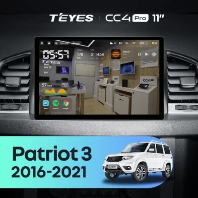 Штатная магнитола Teyes CC4 Pro 8/128 UAZ Patriot 3 (2016-2021) F1 (11")